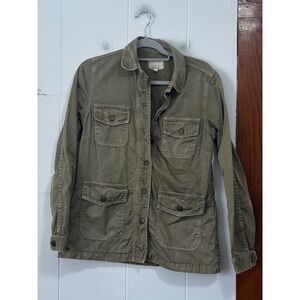 Current Elliott The Commander Jacket Army‎ Green Cotton Utility Coat Size Small